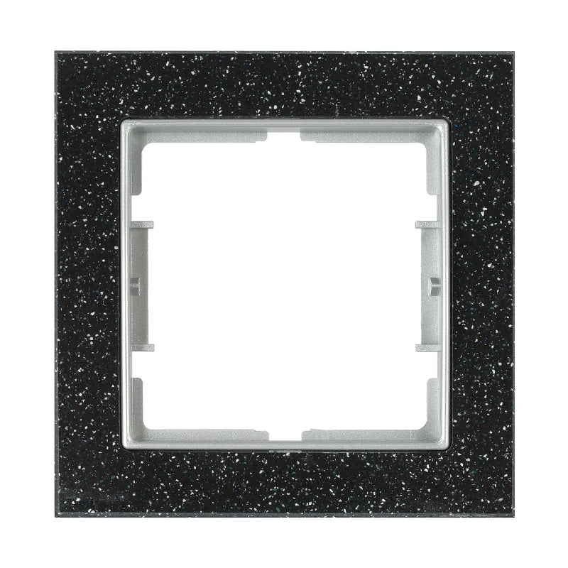 Единична мраморна рамка Black Quartz, Силвър Elitra