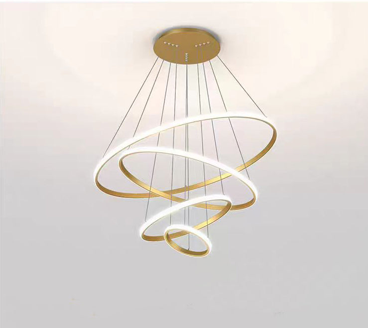 LED Висящ полилей 4 кръга (20+40+60+80) 3 цвята ГОЛД | КОД: 04 Голд