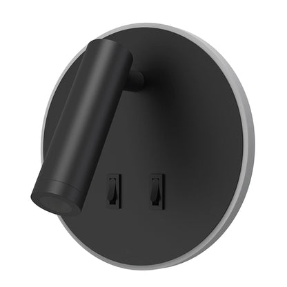 Черен Стенна лампа ГАМА | 3W+10W