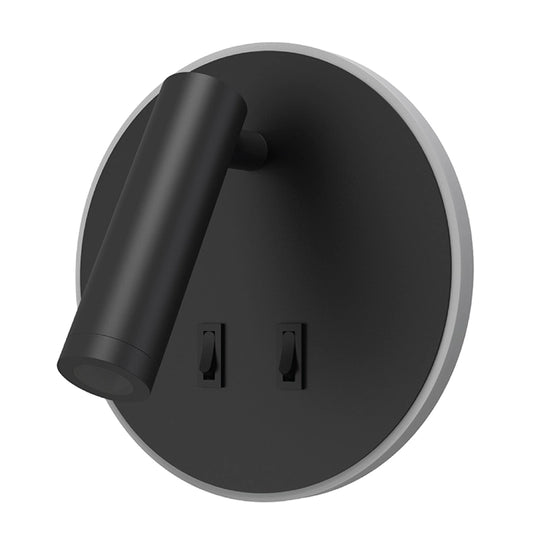 Черен Стенна лампа ГАМА | 3W+10W