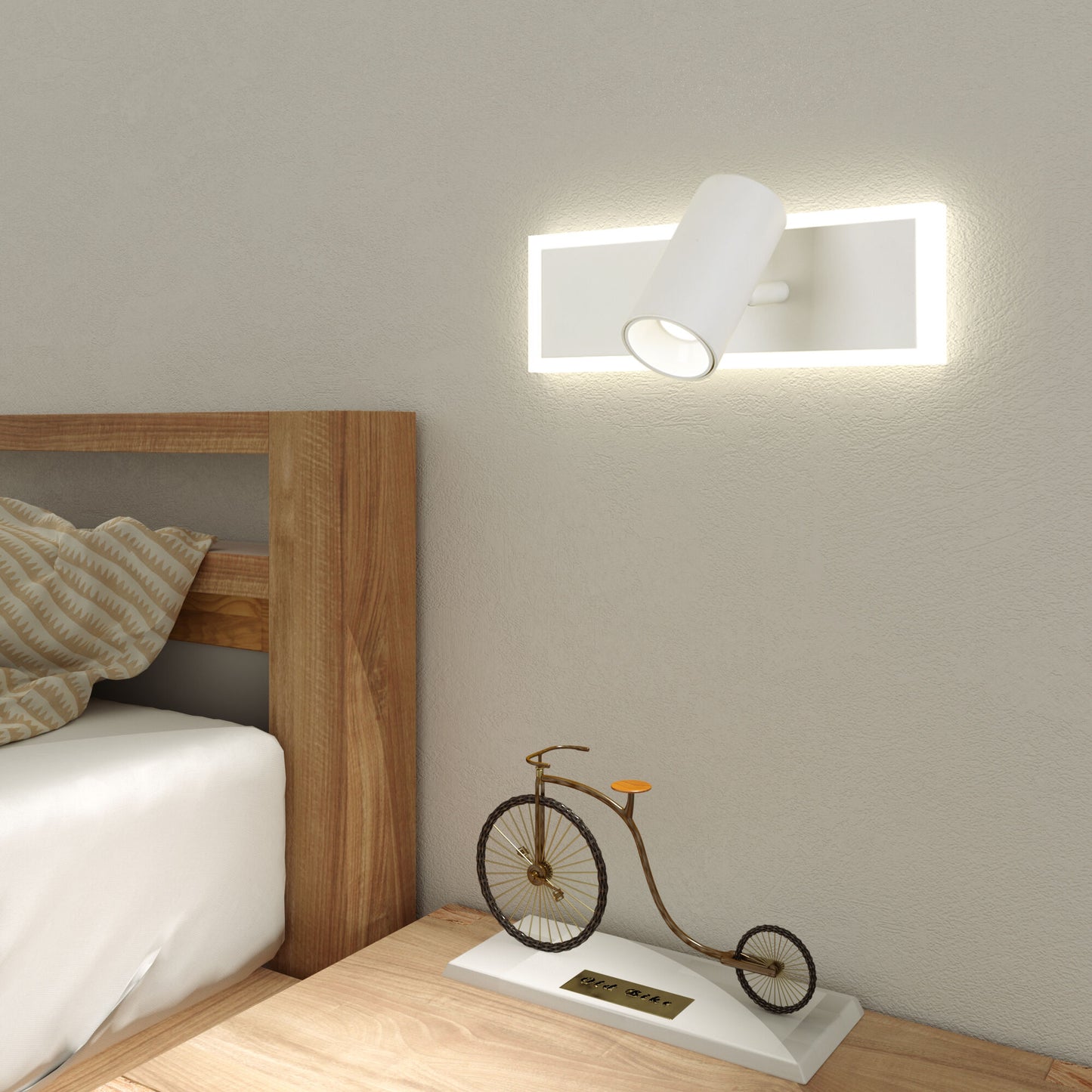 Бял Стенна лампа ФОКУС | 5W+10W