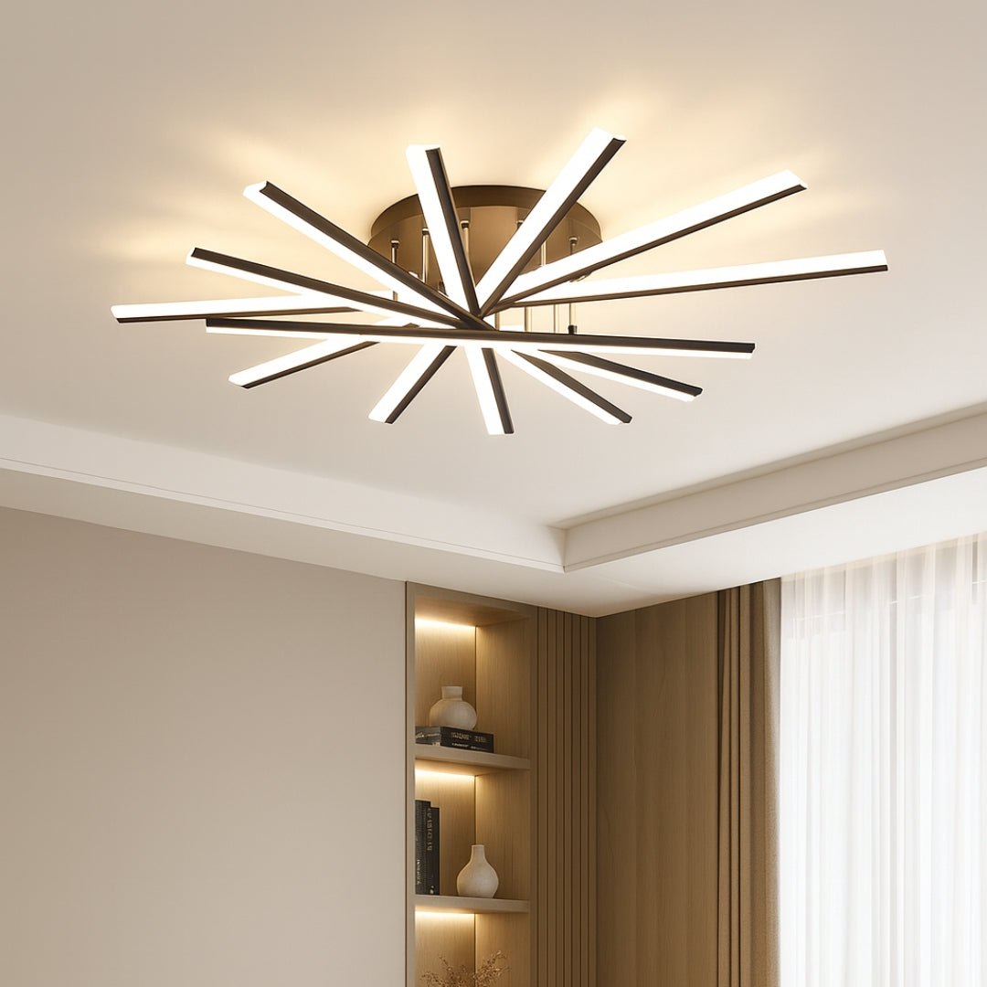 LED полилей 108Х15 7/9 лампи ЧЕРЕН | КОД: 17 7Л/9Л