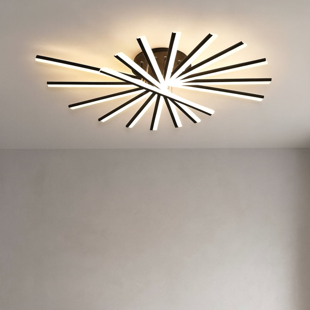 LED полилей 108Х15 7/9 лампи ЧЕРЕН | КОД: 17 7Л/9Л