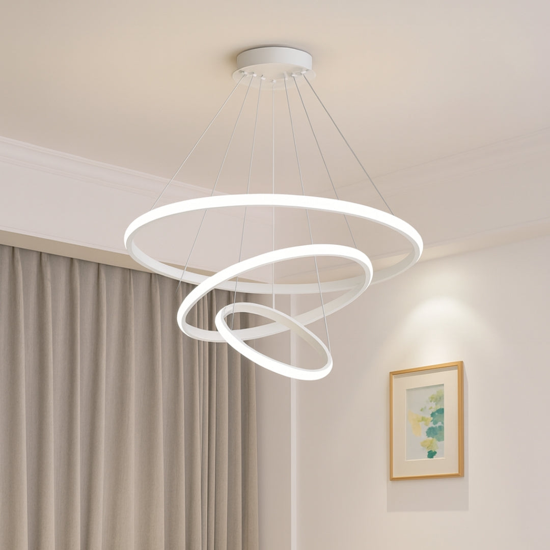 LED Висящ полилей 3 кръга (20+40+60) 3 цвята Бял | КОД: 03 Бял