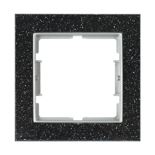 Единична мраморна рамка Black Quartz, Силвър Elitra