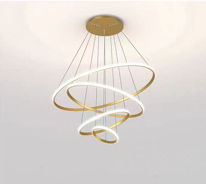LED Висящ полилей 4 кръга (20+40+60+80) 3 цвята ГОЛД | КОД: 04 Голд