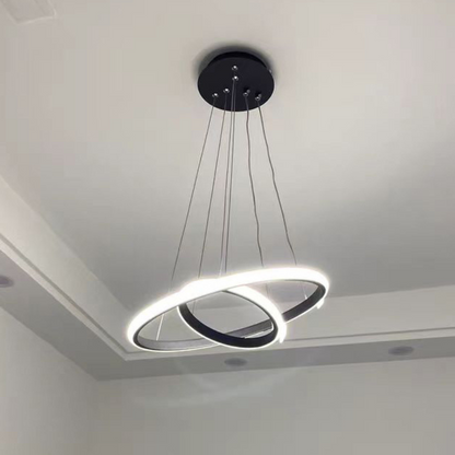 LED Висящ полилей 2 кръга (20+40) 3 цвята | КОД: 02 ЧЕРЕН
